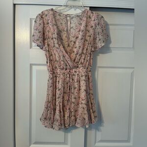 Floral Pink Wrap Dress